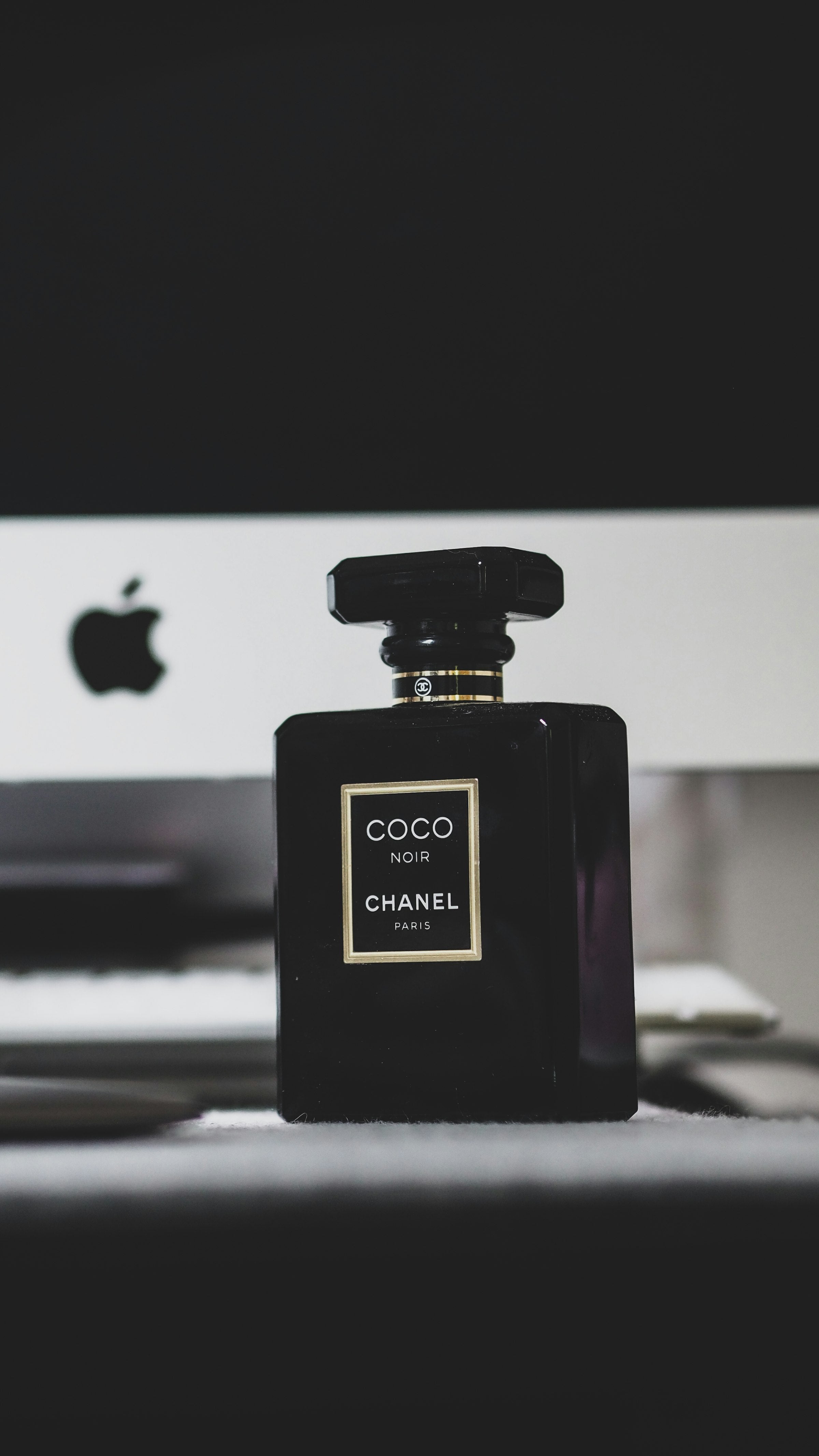 Black and gold fragrance bottle